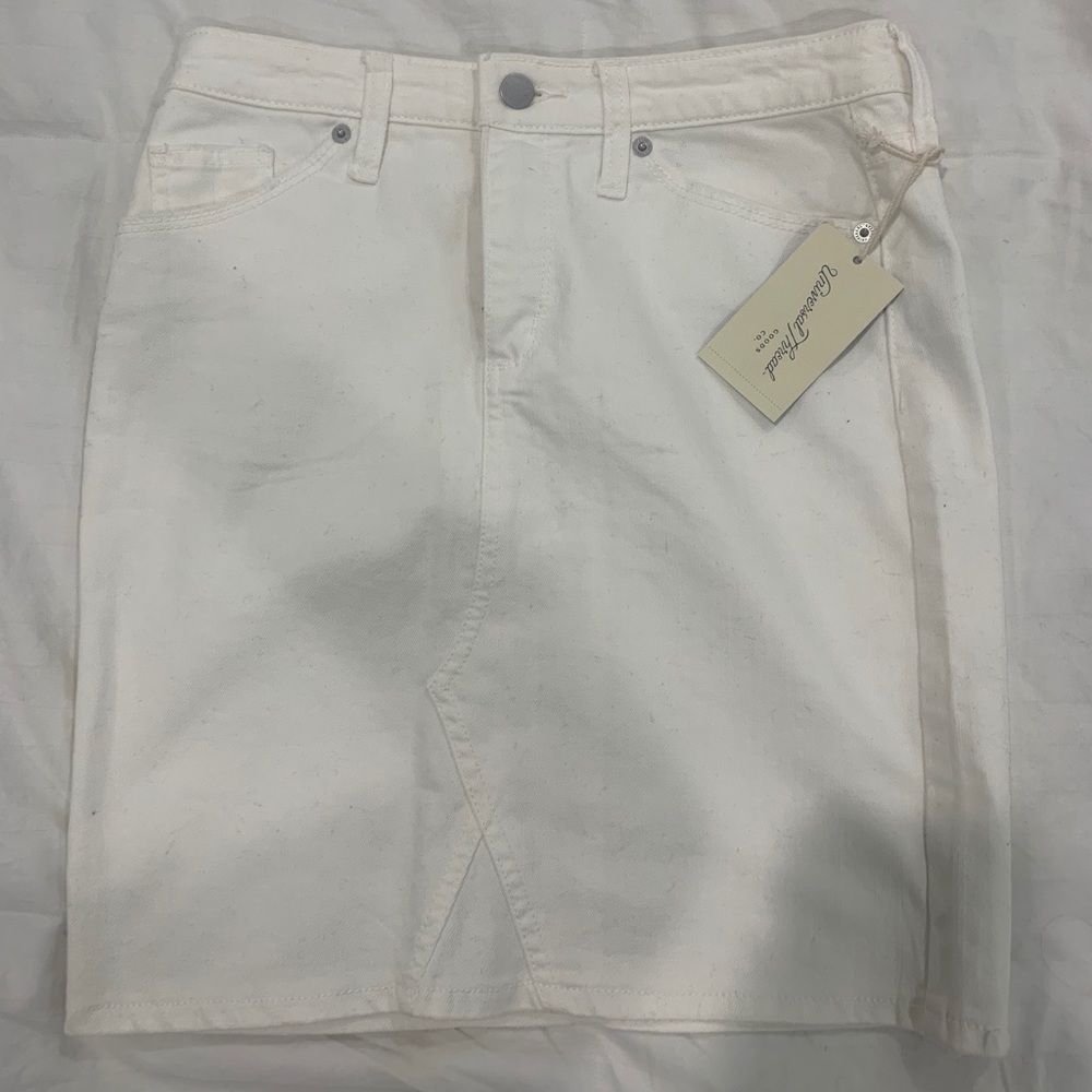 White Denim Mini Skirt